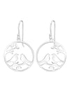 Silver Laser Cut Love Bird Earrings