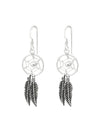 Silver Dreamcatcher Hook Earrings