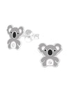 Silver Koala Stud Earrings - Epoxy