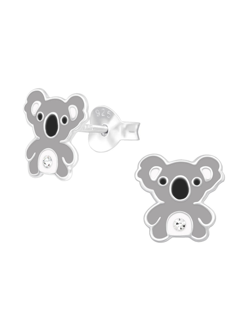 Silver Koala Stud Earrings - Epoxy