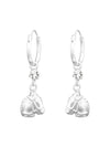 Silver Hanging Horse Head Huggies - Crystal