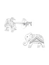 Silver Elephant Stud Earrings