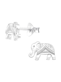 Silver Elephant Stud Earrings