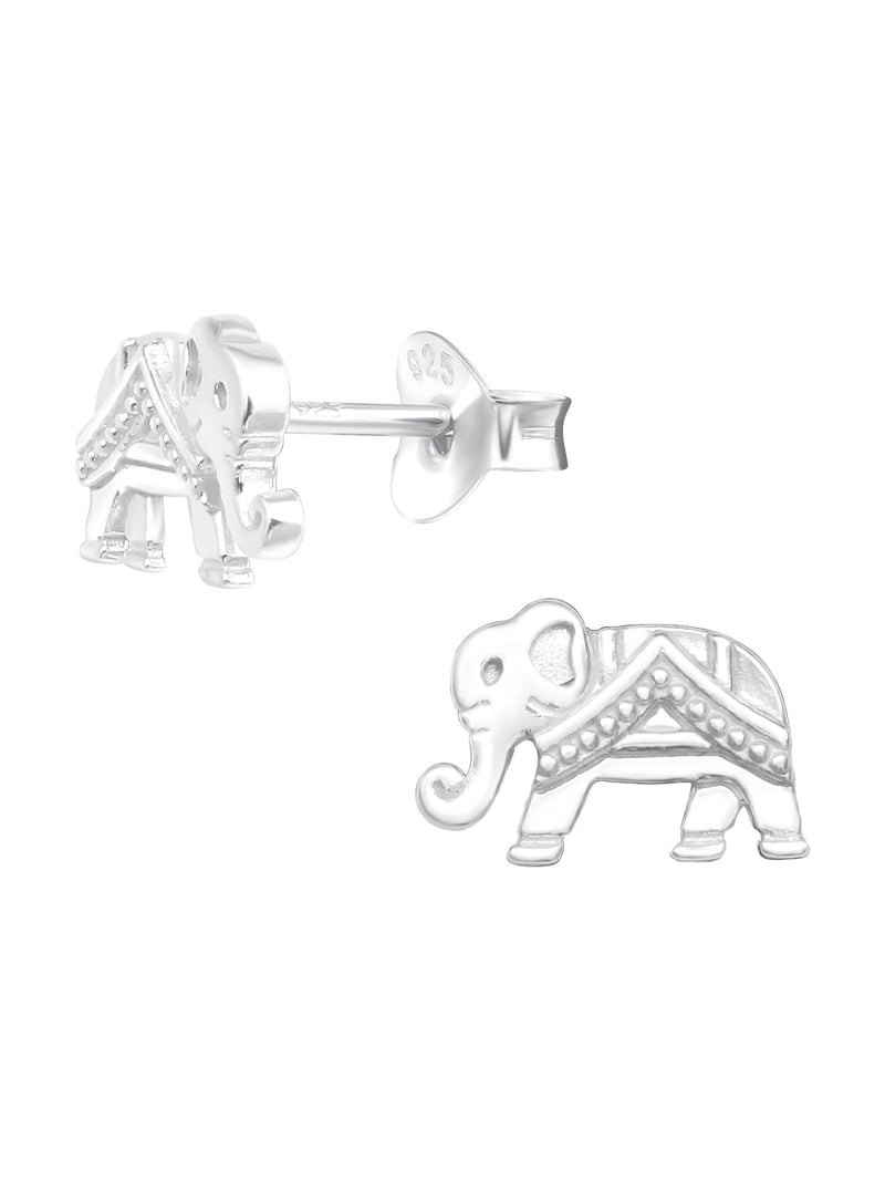 Silver Elephant Stud Earrings