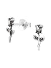 Silver Rose Stud Earrings