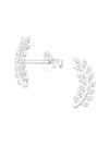 Silver Leaves Stud Earrings