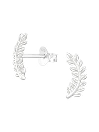 Silver Leaves Stud Earrings