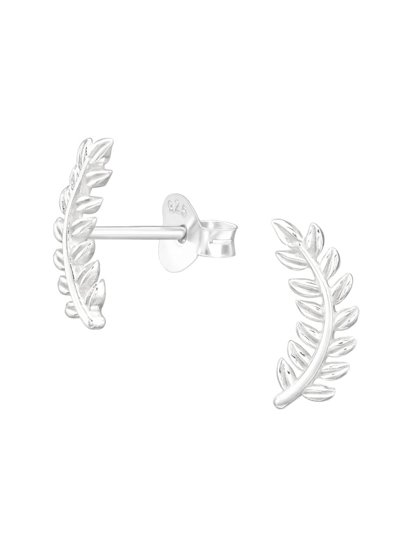 Silver Leaves Stud Earrings