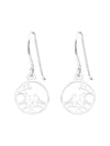 Silver Laser Cut Bird Hook Earrings