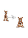 Silver Kangaroo Stud Earrings - Epoxy