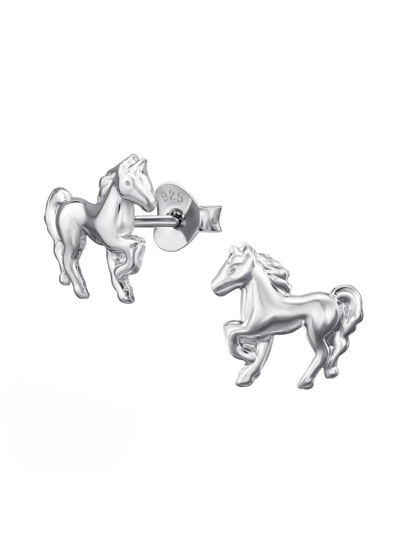 Silver Horse Stud Earrings