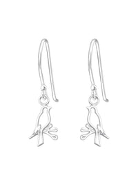 Silver Bird Hook Earrings