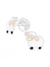 Silver Sheep Stud Earrings - Epoxy