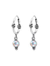 Silver Round Bali Huggies - Crystal - AB Crystal