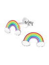 Silver Rainbow Studs with Epoxy - Bright