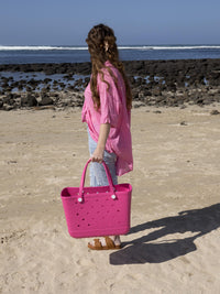 Aloha Vegan Tote Bag - Bubblegum Pink - Large