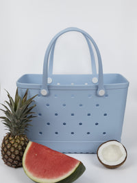 Aloha Vegan Tote Bag - Light Blue - Large