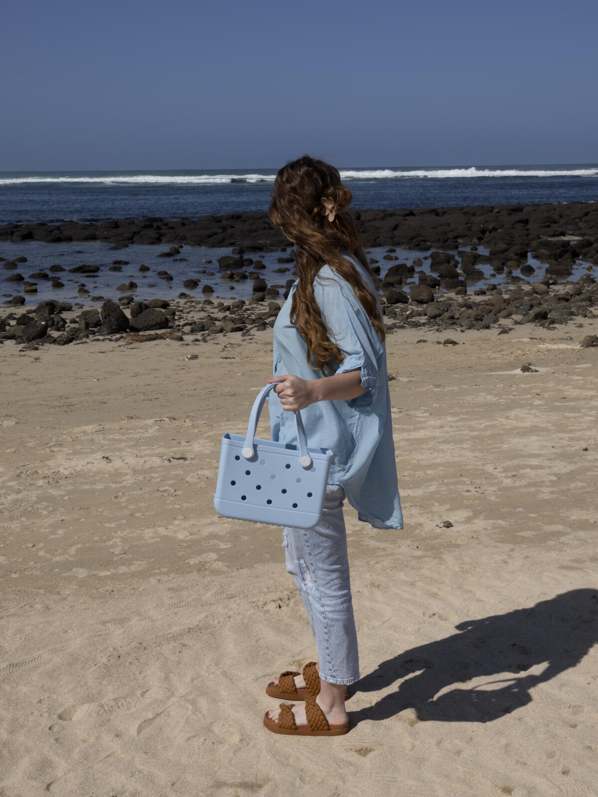 Aloha Vegan Tote Bag - Light Blue - Small