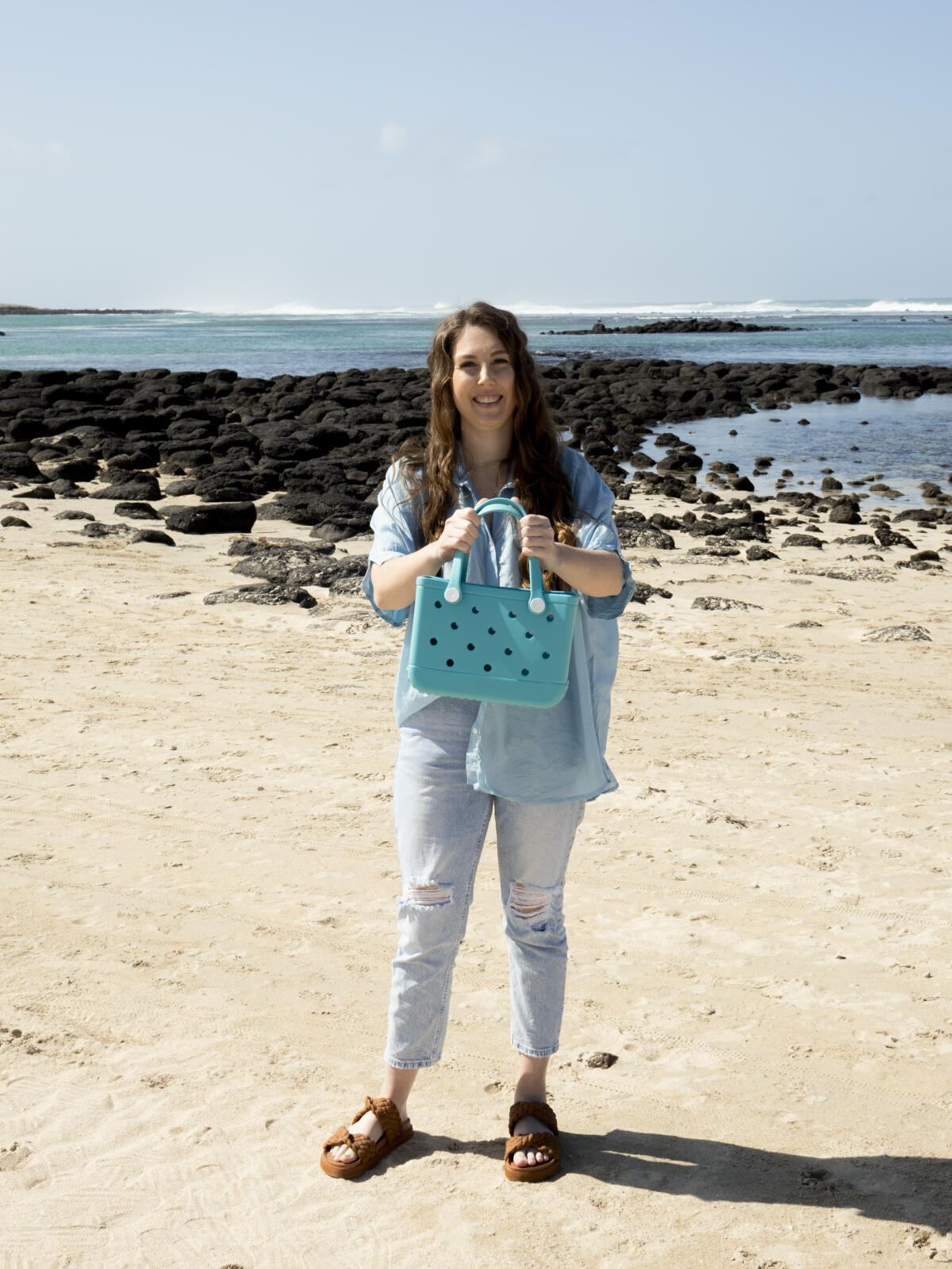 Aloha Vegan Tote Bag - Blue - Small