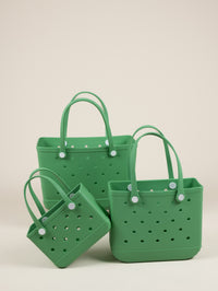 Aloha Vegan Tote Bag - Green - Large