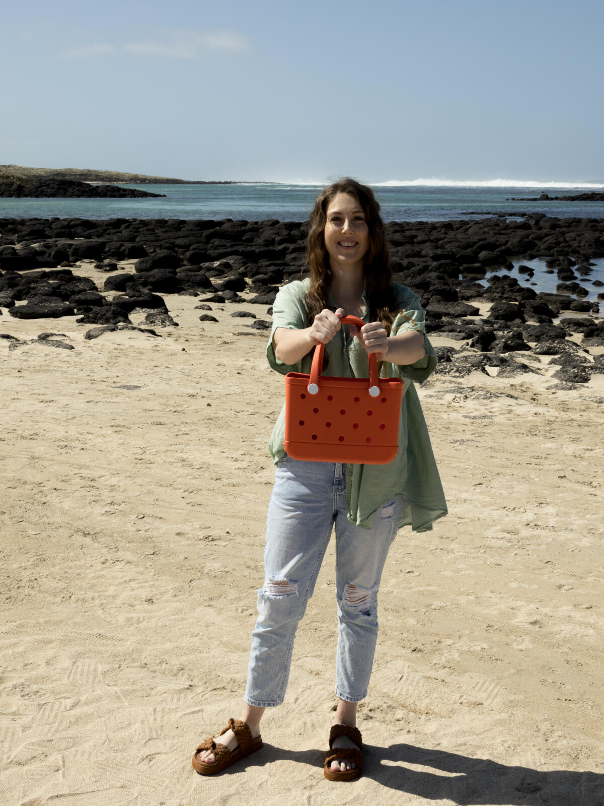 Aloha Vegan Tote Bag - Orange - Small