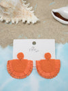 Tropics Beaded Raffia Earrings - Orange