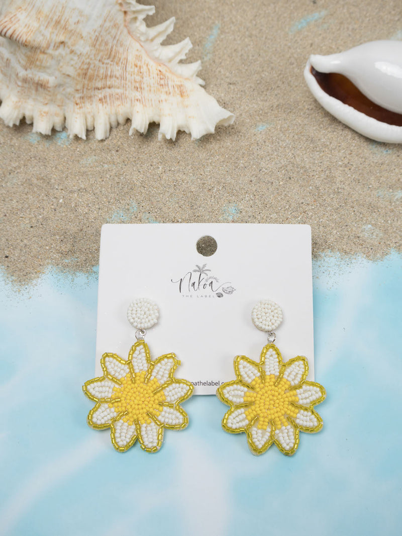 Sunflower Beaded Earrings