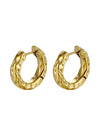 Waterproof 18K Gold Plated Stainless Steel Earrings - Irregular Thick Huggies 14mm