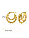 Waterproof 18K Gold Plated Stainless Steel Earrings - Twisted Hoops Trio