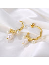 Waterproof 18K Gold Plated Stainless Steel Earrings - Irregular Freshwater Pearl Studs