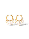 Waterproof 18K Gold Plated Stainless Steel Earrings - Pearl Tassel Huggies