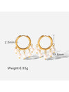 Waterproof 18K Gold Plated Stainless Steel Earrings - Pearl Tassel Huggies