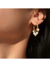 Waterproof 18K Gold Plated Stainless Steel Earrings - Pearl Tassel Huggies