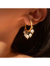 Waterproof 18K Gold Plated Stainless Steel Earrings - Pearl Tassel Huggies