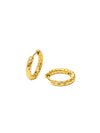Waterproof 18K Gold Plated Stainless Steel Earrings - Irregular Thin Huggies 15mm