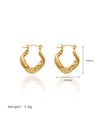 Waterproof 18K Gold Plated Stainless Steel Earrings - Vintage Hoop