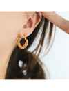 Waterproof 18K Gold Plated Stainless Steel Earrings - Vintage Hoop