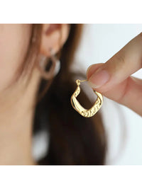 Waterproof 18K Gold Plated Stainless Steel Earrings - Vintage Hoop