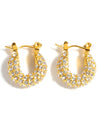 Waterproof 18K Gold Plated Stainless Steel Earrings - Glitzy Hoop