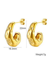 Waterproof 18K Gold Plated Stainless Steel Earrings - Chunky Hoop