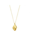 Waterproof 18K Gold Plated Stainless Steel Necklace - Irregular Hammered Waterdrop