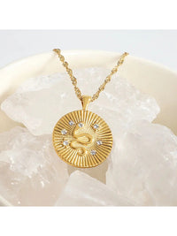 Waterproof 18K Gold Plated Stainless Steel Necklace - Sunburst Snake