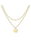 Waterproof 18K Gold Plated Stainless Steel Necklace - Dainty Double Layer Initial A-Z Pack