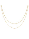 Waterproof 18K Gold Plated Stainless Steel Necklace - Double Layer Beaded Ball Chain
