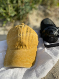 Vintage Washed Cap - 100% Cotton - Byron Bay - Mustard
