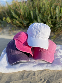 Vintage Washed Cap - 100% Cotton - Byron Bay - Barbie Pink