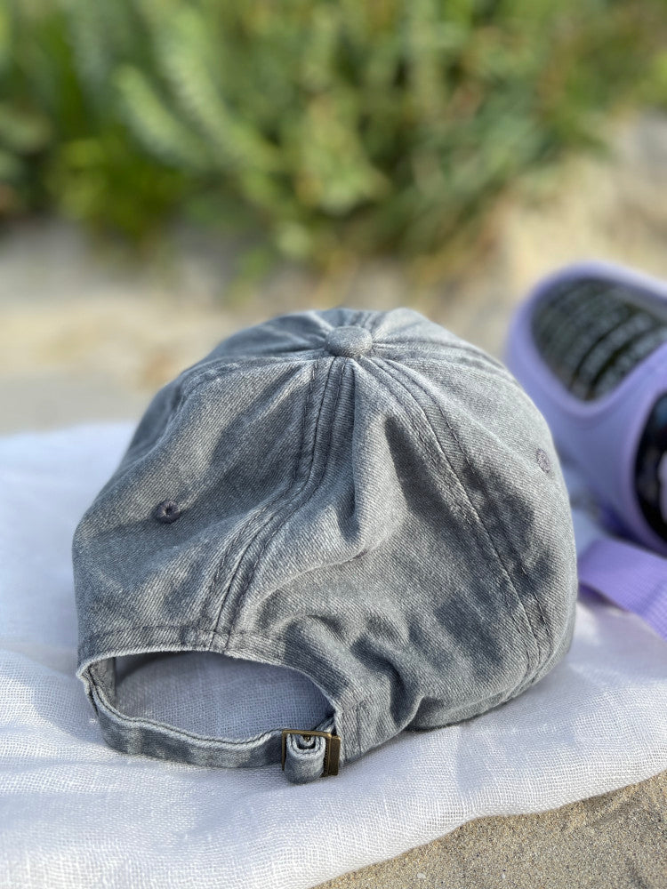 Vintage Washed Cap - 100% Cotton - Byron Bay - Grey