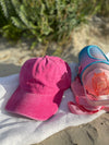 Vintage Washed Cap - 100% Cotton - Byron Bay - Bubblegum Pink
