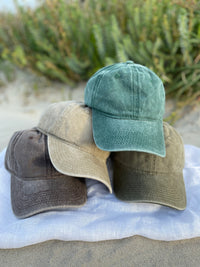 Vintage Washed Cap - 100% Cotton - Byron Bay - Chocolate