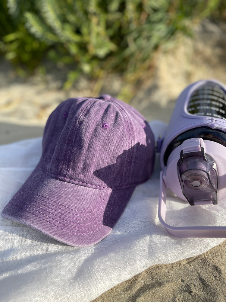 Vintage Washed Cap - 100% Cotton - Byron Bay - Purple